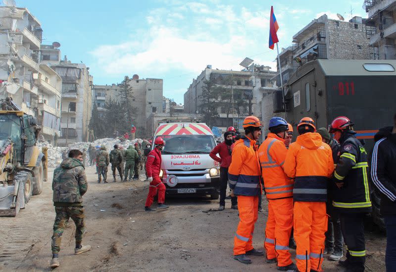 Aftermath of an earthquake in Aleppo