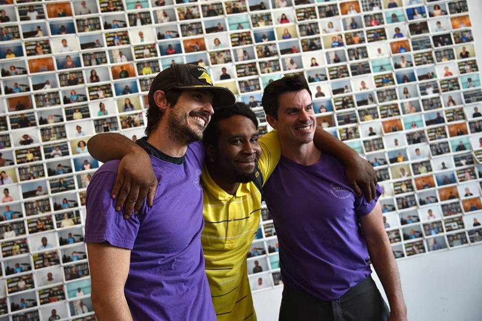 William Ladd, Phillip “Fabulous Phil” Johnson, and Steven Ladd in Brooklyn in 2016.