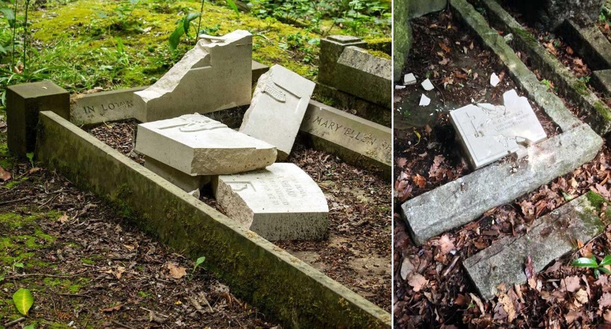 The damaged gravestones in Shipley (PA)