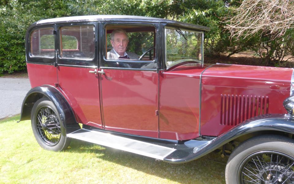 Bert Davidson reunited with the classic 1929 Humber saloon today, which he last drove in the 1950s - Credit: Robin Wills