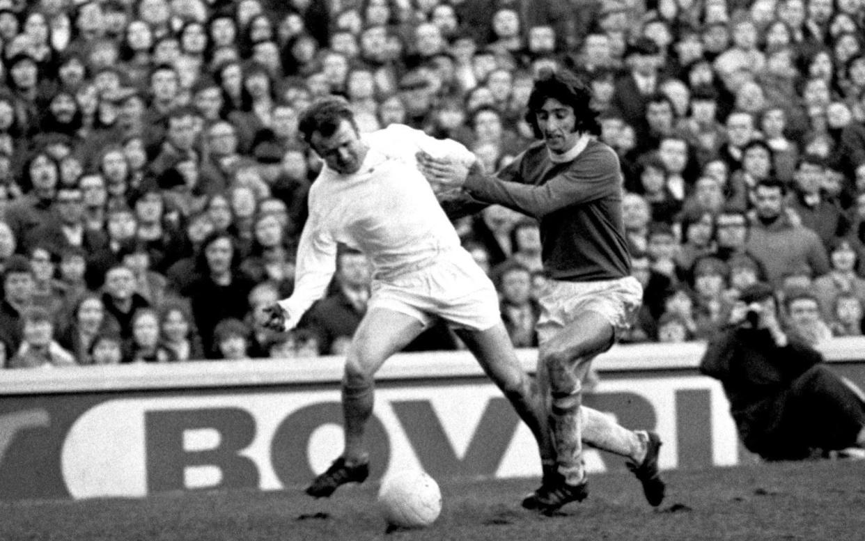 Husband takes on Leeds United's Billy Bremner