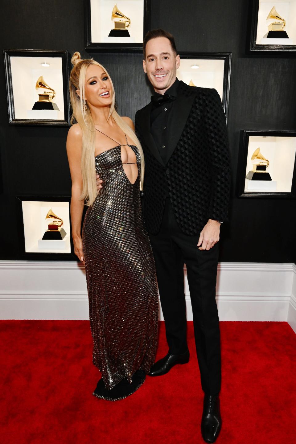Paris Hilton and Carter Reum attend the 2023 Grammy Awards.
