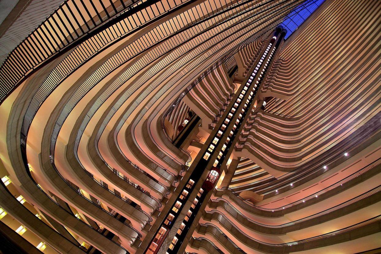 Looking up through inside atrium at Marriott Marquis, Atlanta