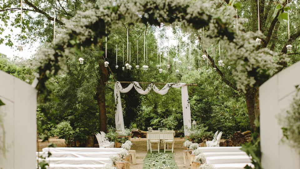 Rustic wedding ceremony venue