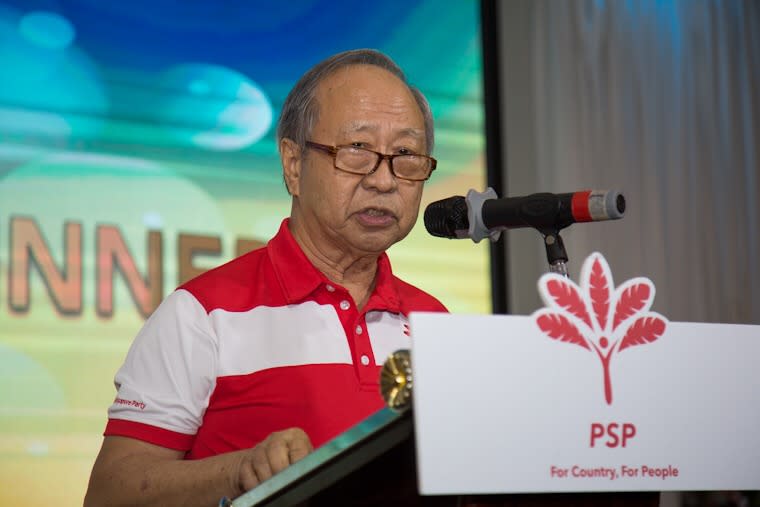 Dr Tan Cheng Bock opening the PSP's Chinese New Year Party 2020 (Photo by Dhany Osman/Yahoo News Singapore)