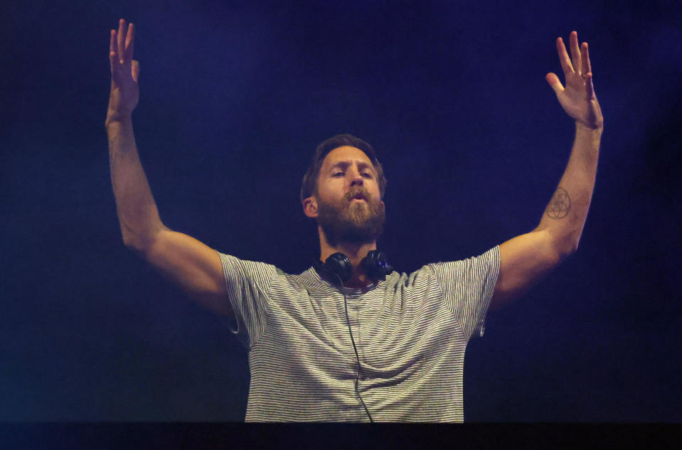 HALLANDALE, FLORIDA - JANUARY 27: Calvin Harris performs at the 2024 Pegasus World Cup Presented By Baccarat at Gulfstream Park on January 27, 2024 in Hallandale, Florida. (Photo by Alexander Tamargo/Getty Images for 1/ST)