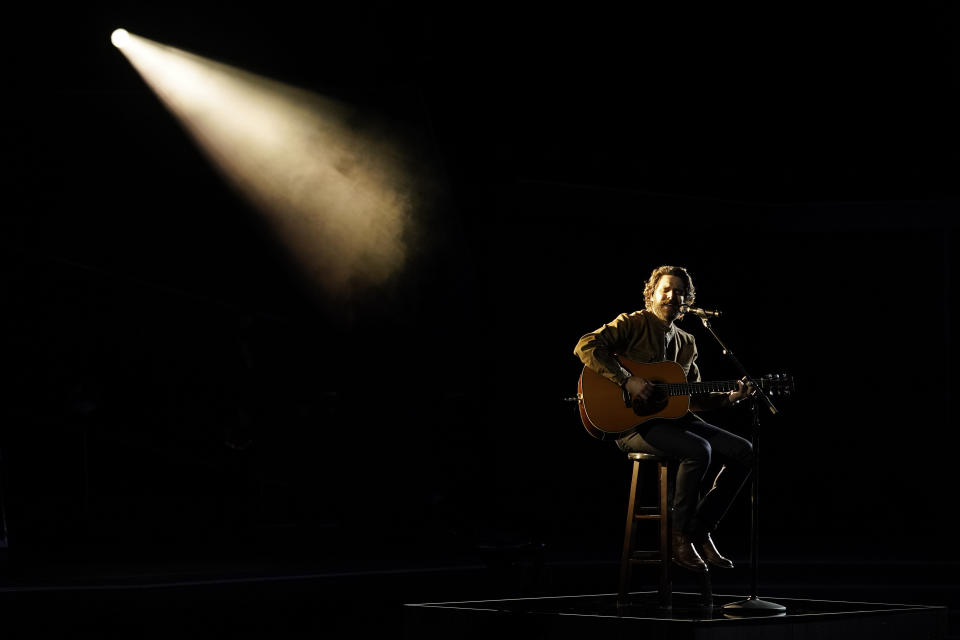 Thomas Rhett performs at the 56th annual Academy of Country Music Awards on Saturday, April 17, 2021, at the Grand Ole Opry in Nashville, Tenn. The awards show airs on April 18 with both live and prerecorded segments. (AP Photo/Mark Humphrey)