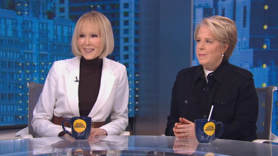 PHOTO: E. Jean Carroll, left, and her lawyer, Roberta Kaplan, appear on 'Good Morning American' on Jan. 29, 2024, after a jury awarded Carroll more than $83 million in a civil case against former President Donald Trump. (ABC News)