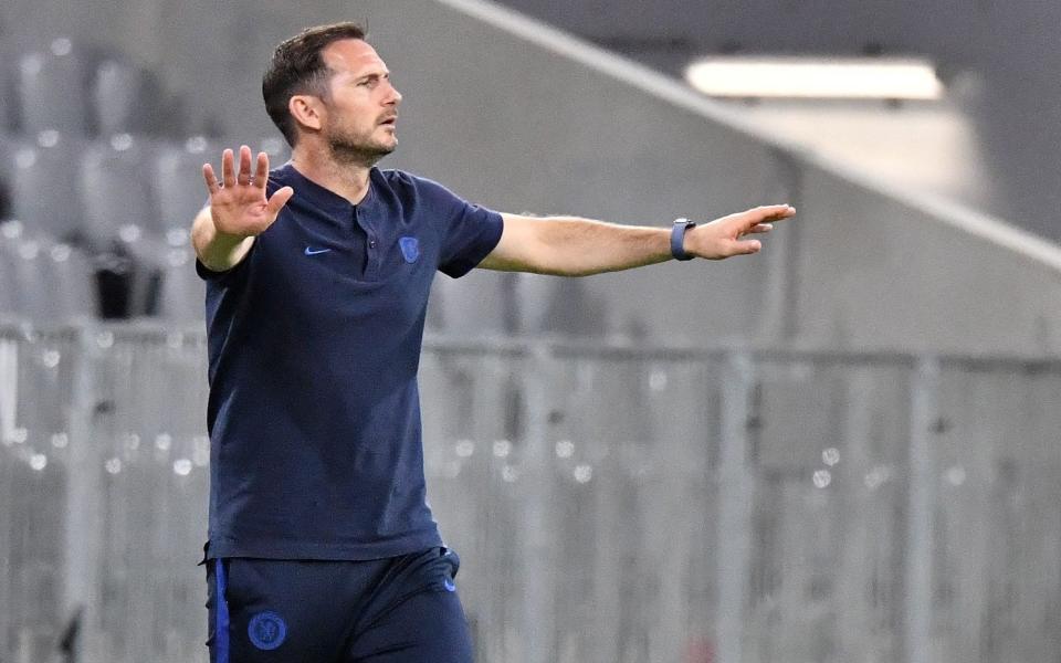 Chelsea head coach Frank Lampard on the sidelines at the Allianz Arena - Shutterstock