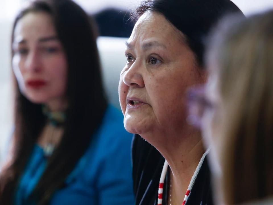 Cathy Merrick, grand chief of the Assembly of Manitoba Chiefs, says the process to complete a report into a potential search of the Prairie Green landfill near Winnipeg is expected to take four to six weeks. (John Woods/The Canadian Press - image credit)