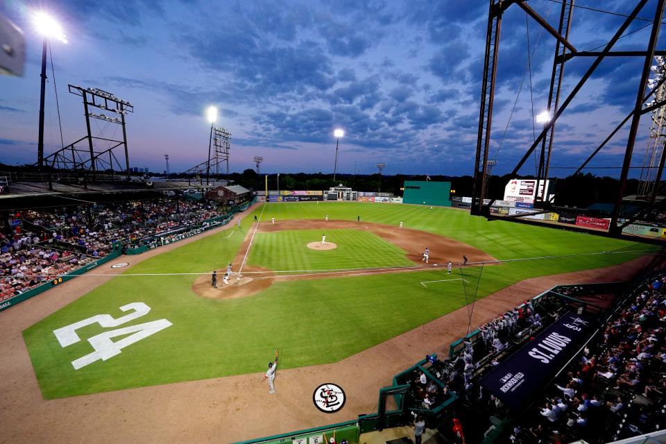 A view of Rickwood Field during the fifth inning of Thursday's Giants-Cardinals game.