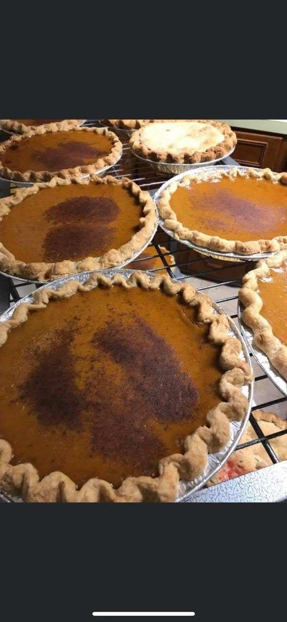 An assortment of pumpkin pies from Anita's Pies at Joe's Farm Market in Galloway are shown. They sold about 500 pies last Thanksgiving.
