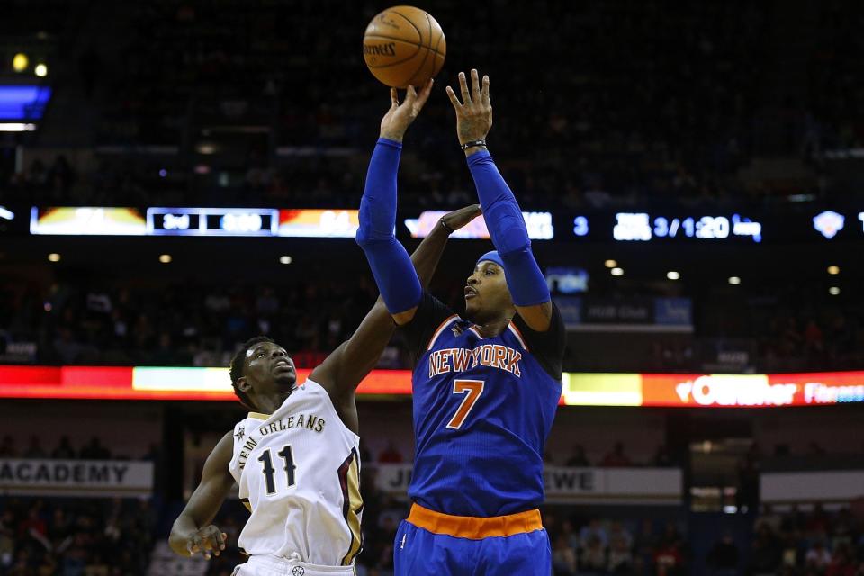 Carmelo Anthony is shooting under 40 percent during the Knicks' recent slide. (Getty Images)