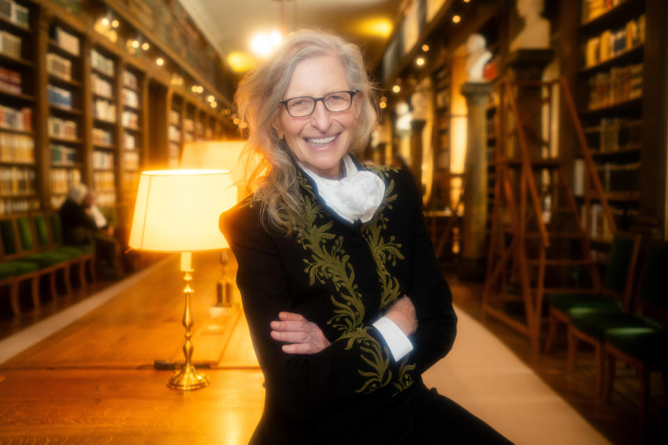 Annie Leibovitz in her ceremonial uniform designed by Louis Vuitton's Nicolas Ghesquière. 