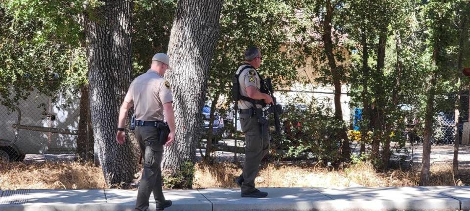 San Luis Obispo County sheriff’s deputies search for a man who was seen with a gun near Atascadero High School on Aug. 31, 2022. The incident ended without a suspect being found.