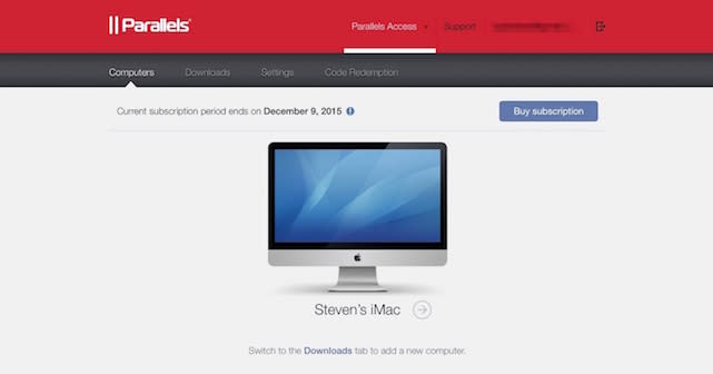 Parallels Access web portal