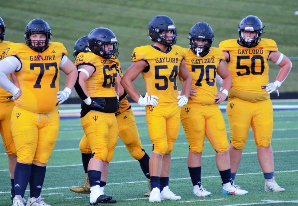 Karson Vanluchene (70) was a key part of Gaylord's dominant offensive line.