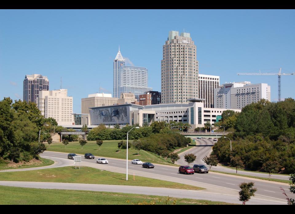 Metro area: Raleigh-Cary, NC<br>  532 Buddhist adherents per 100,000 persons. <br>  Credit: Wikimedia Commons. Original photo <a href="http://upload.wikimedia.org/wikipedia/commons/5/5c/Downtown-Raleigh-from-Western-Boulevard-Overpass-20081012.jpeg" target="_hplink">here</a>. 