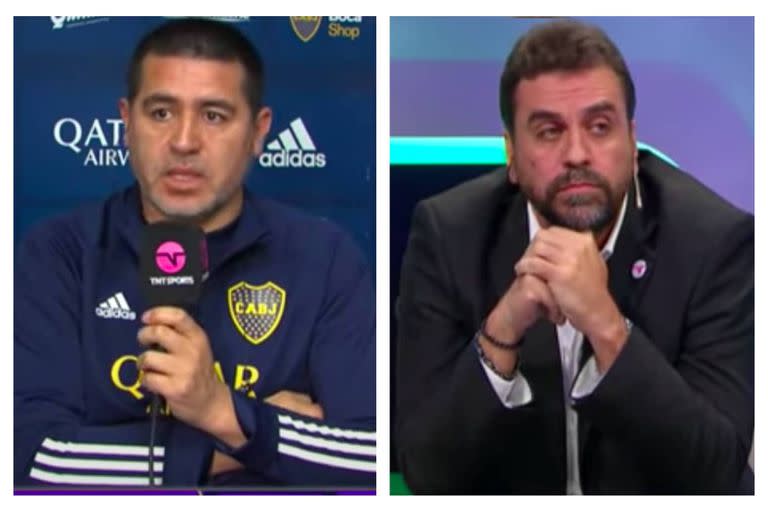 Juan Román Riquelme y Nicolás Distasio