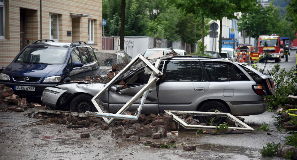 A car was also destroyed in the explosion. Source: AAP