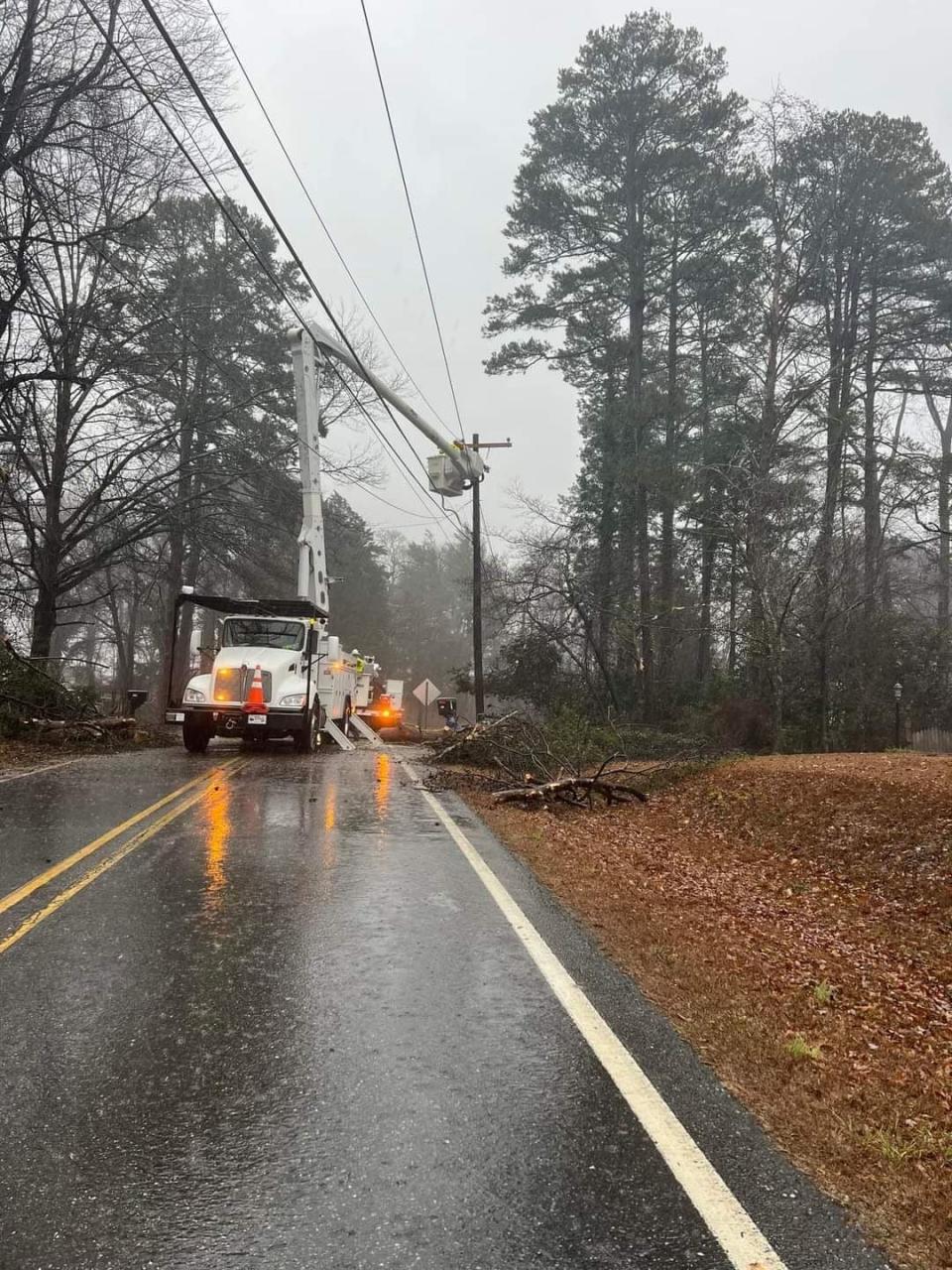 Crews working on Robinson Clemmer Road on Ja. 9, 2024