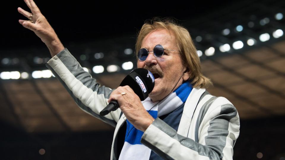 Frank Zander im Berliner Olympiastadion. Foto: Sören Stache