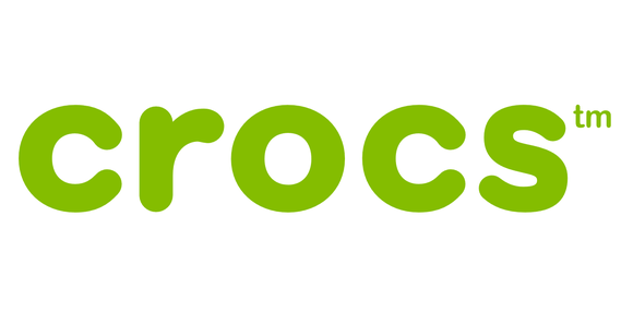 The Crocs logo, which spells out Crocs in lime green letters.