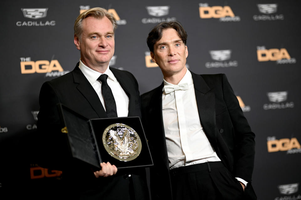 Christopher Nolan (links) und Cillian Murphy: Werden sie auch bei den Oscars abräumen? (Bild: Lionel Hahn/Getty Images)