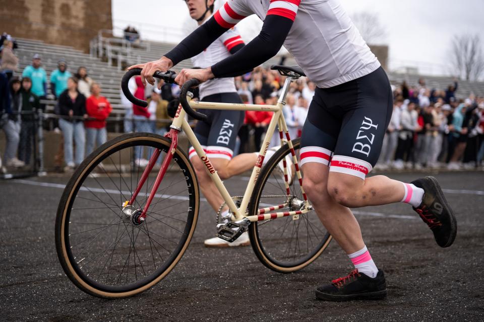 A look at the new State Bicycle Company bikes that will used for the first time in this year's Little 500, during qualifying on March 23, 2023.