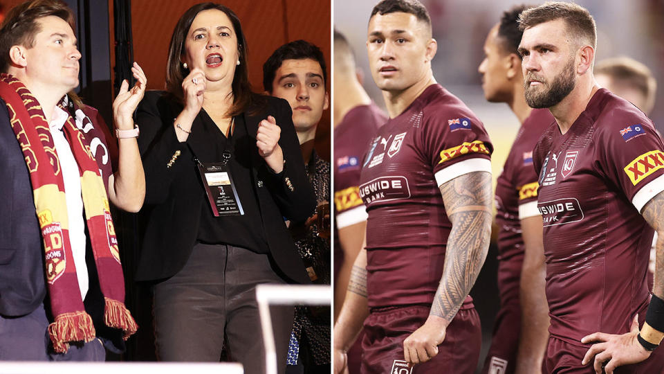 Annastacia Palaszczuk, pictured here watching the State of Origin opener.