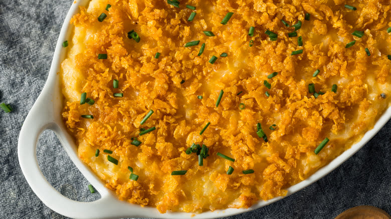 party potatoes in casserole dish