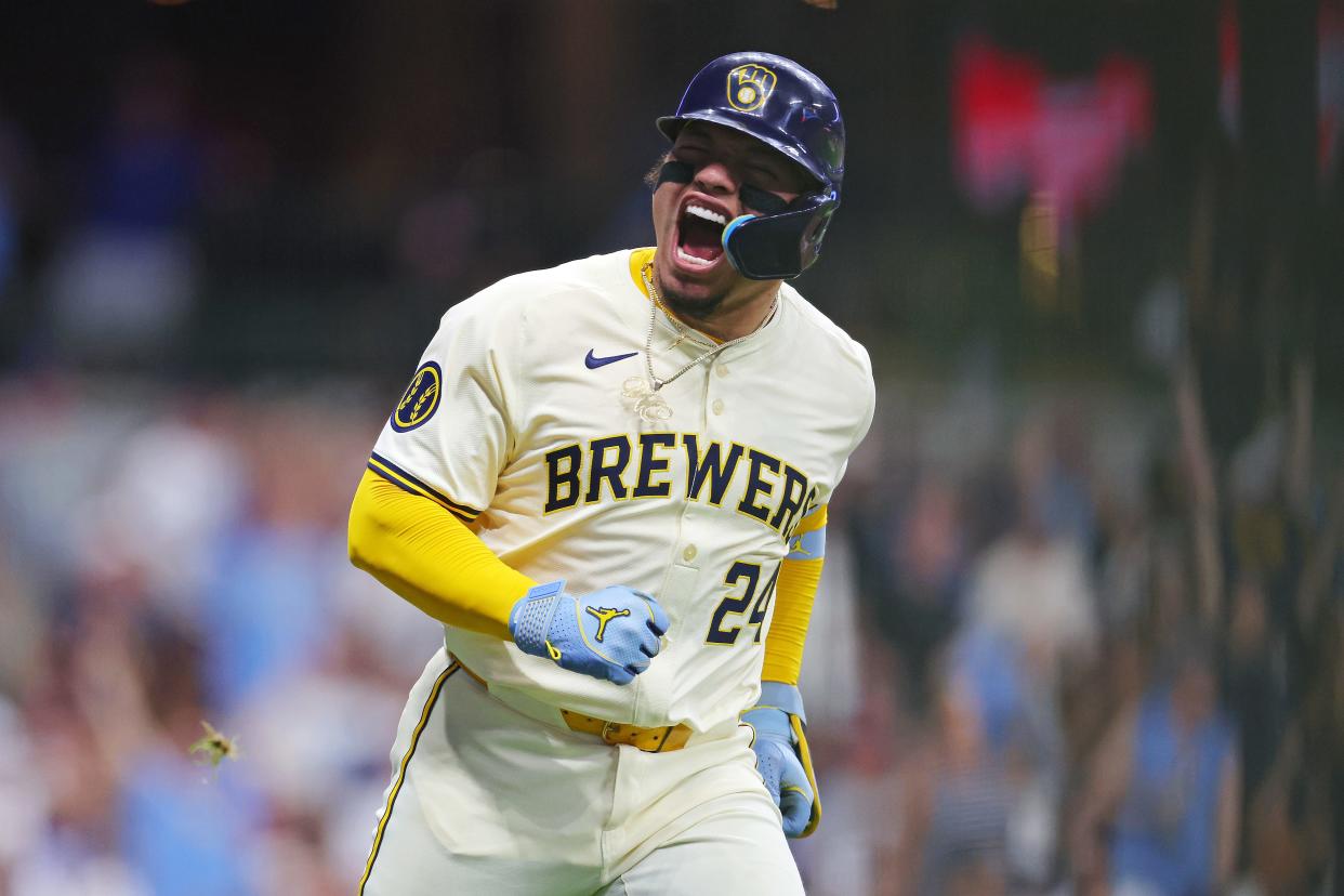 Brewers catcher William Contreras has 15 extra-base hits in August and a team-leading 38 multi-hit games for the season.