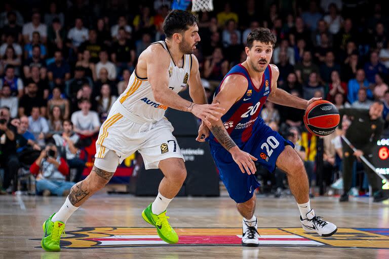 Facundo Campazzo y Nicolás Laprovittola se enfrentarán en la semifinal de la liga de España que este miércoles abrirán Real Madrid y Barcelona.