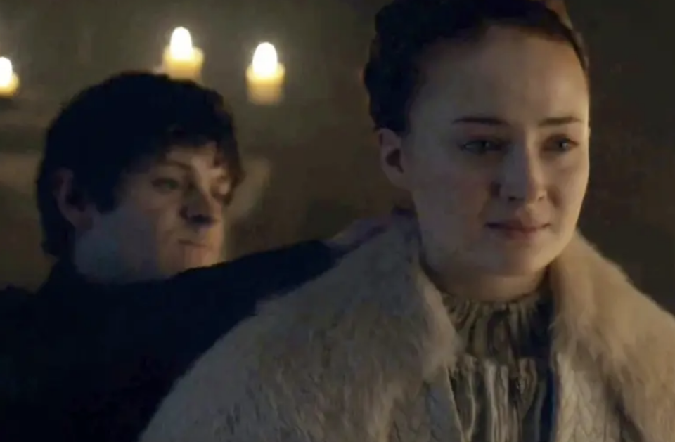 Iwan Rheon and Sophie Turner in Game of Thrones