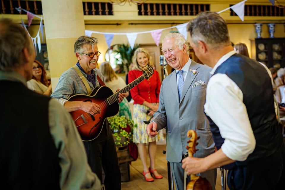 Charles meets band members (Ben Birchall/PA) (PA Wire)