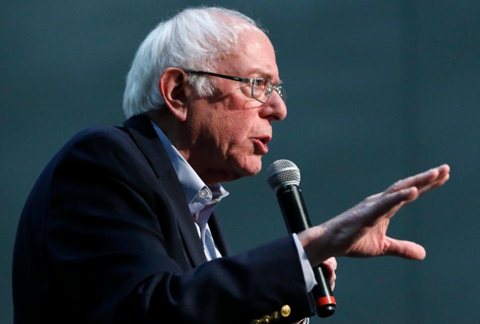 Sen. Bernie Sanders at a rally on Jan. 26, 2020, in Sioux City, Iowa.