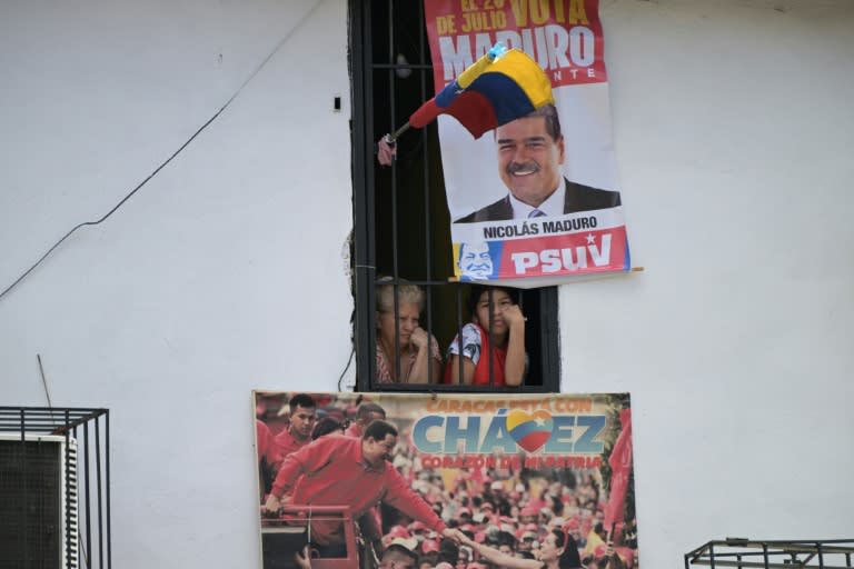 Propaganda electoral en favor del presidente venezolano Nicolás Maduro, el 25 de julio de 2024 en Caracas (Yuri CORTEZ)