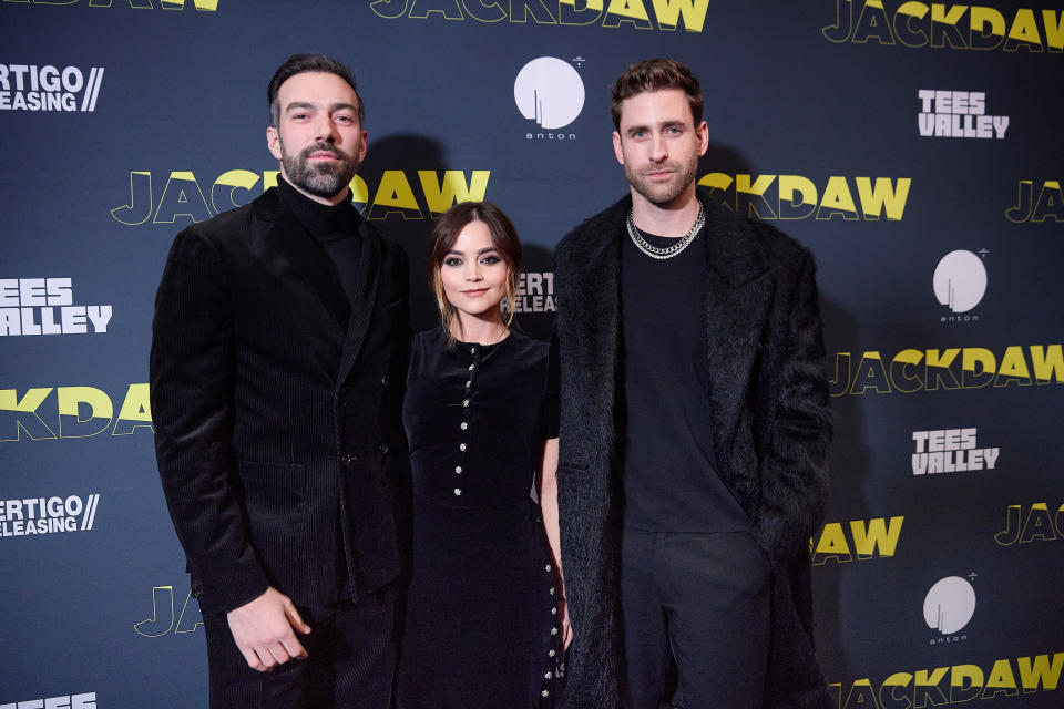Jamie Childs, Jenna Coleman and Oliver Jackson-Cohen attend the UK Premiere of 