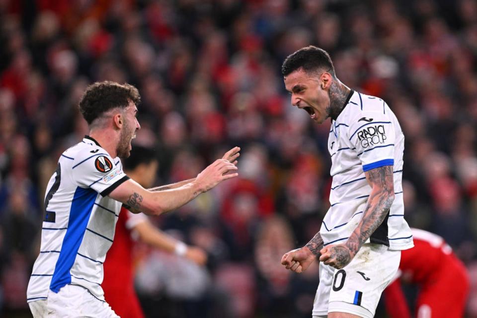 Atalanta stunned Liverpool and became the first team to win at Anfield since Real Madrid (Getty Images)