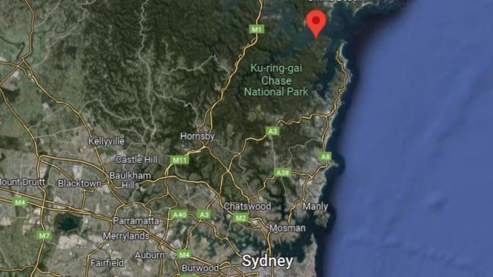 The scuba diver was rescued from Flint and Steel Beach at Ku-ring-gai Chase National Park on June 29, 2024. Picture: Google Maps