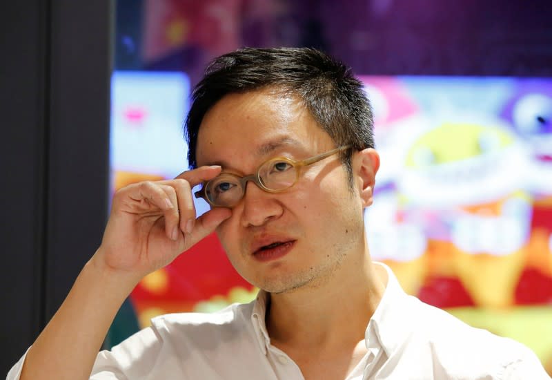 Ryan Lee, the co-founder and CFO of SmartStudy, speaks during an interview with Reuters at the company's office in Seoul