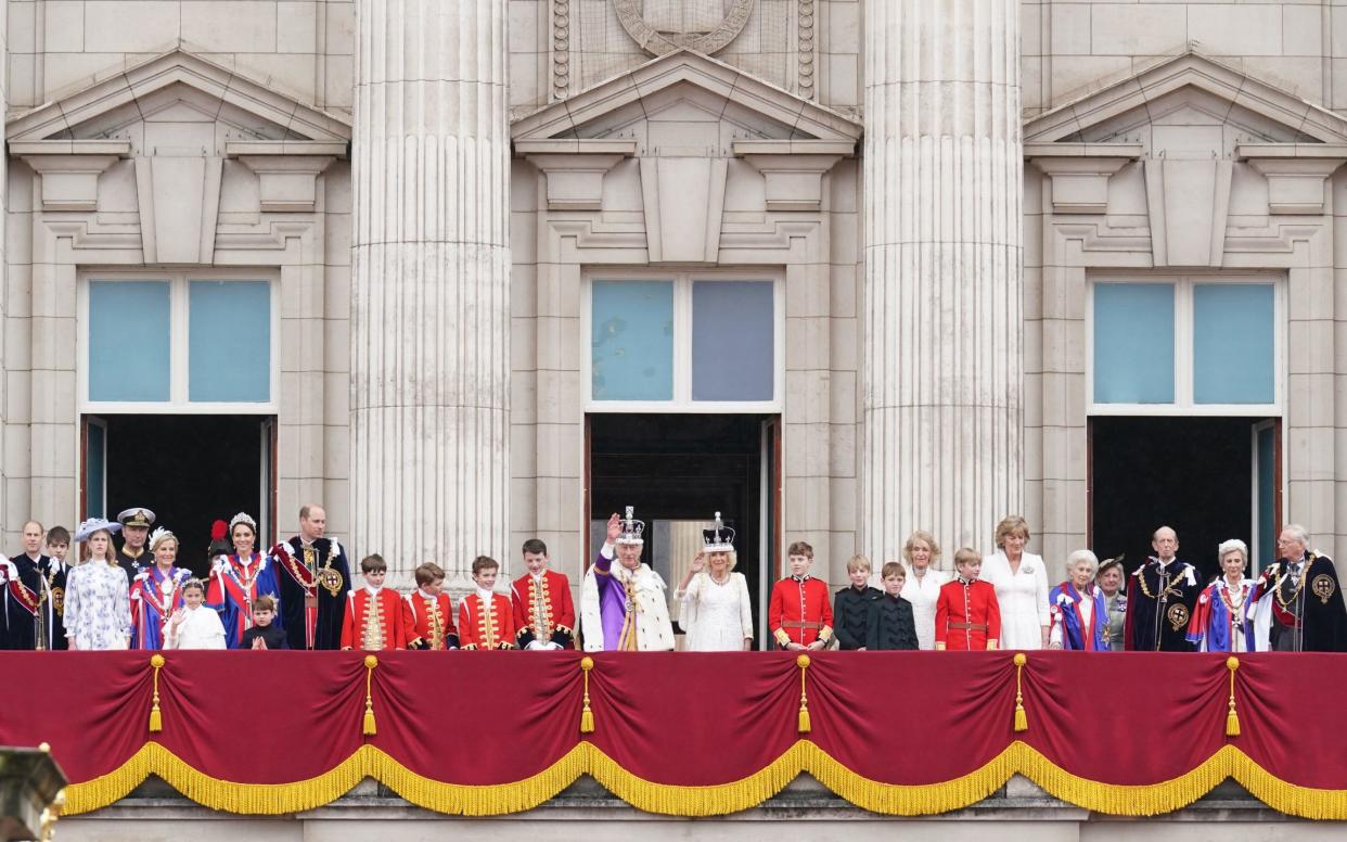 Members of the Royal family on the balcony - Owen Humphreys