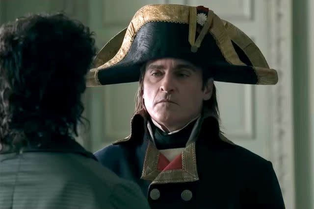 <p>Sony Pictures Entertainment</p> Joaquin Phoenix in <i>Napoleon</i>, 2023