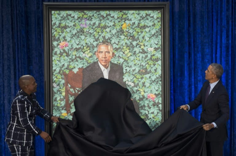 Kehinde Wiley unveils his portrait of ex-president Barack Obama