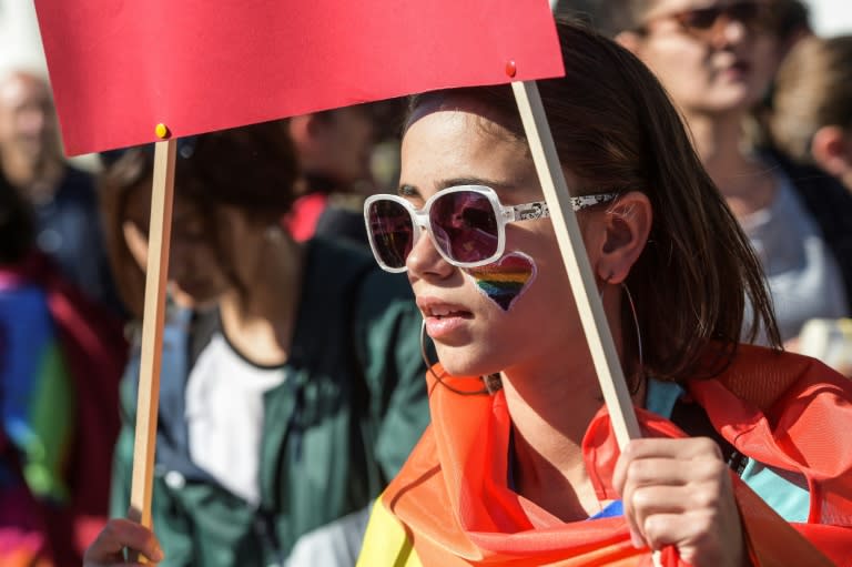 Around 300 people marched in Kosovo's first Gay Pride parade in October 2017