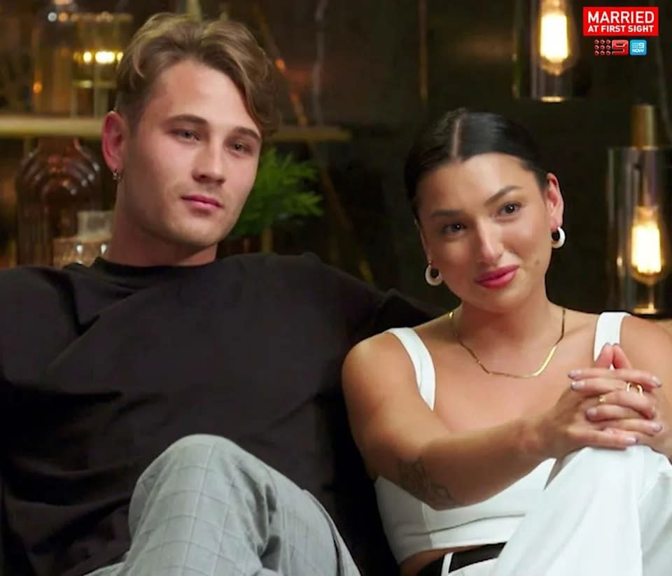 Mitch Eynaud and Ella Ding during their time on MAFS. Source: Channel 9