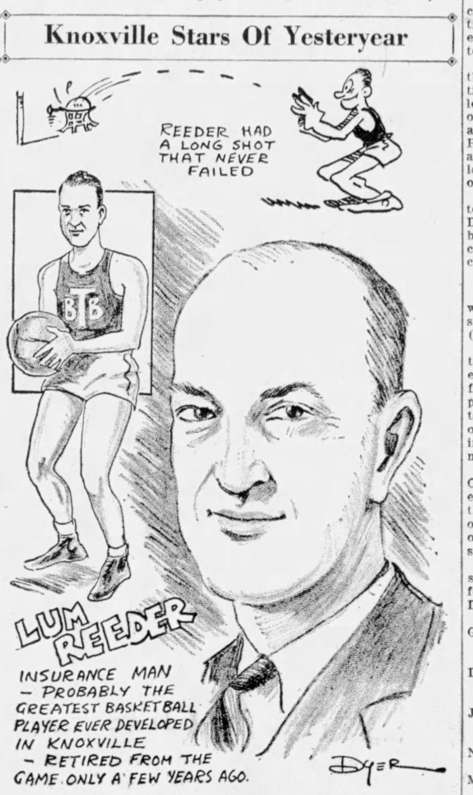 Before Lum Reeder was a Tennessee Vols basketball star in the 1910s, he led Central High and Knoxville High to East Tennessee titles.