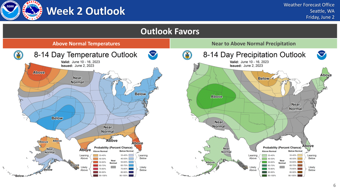 Weather outlook for June 10-16.