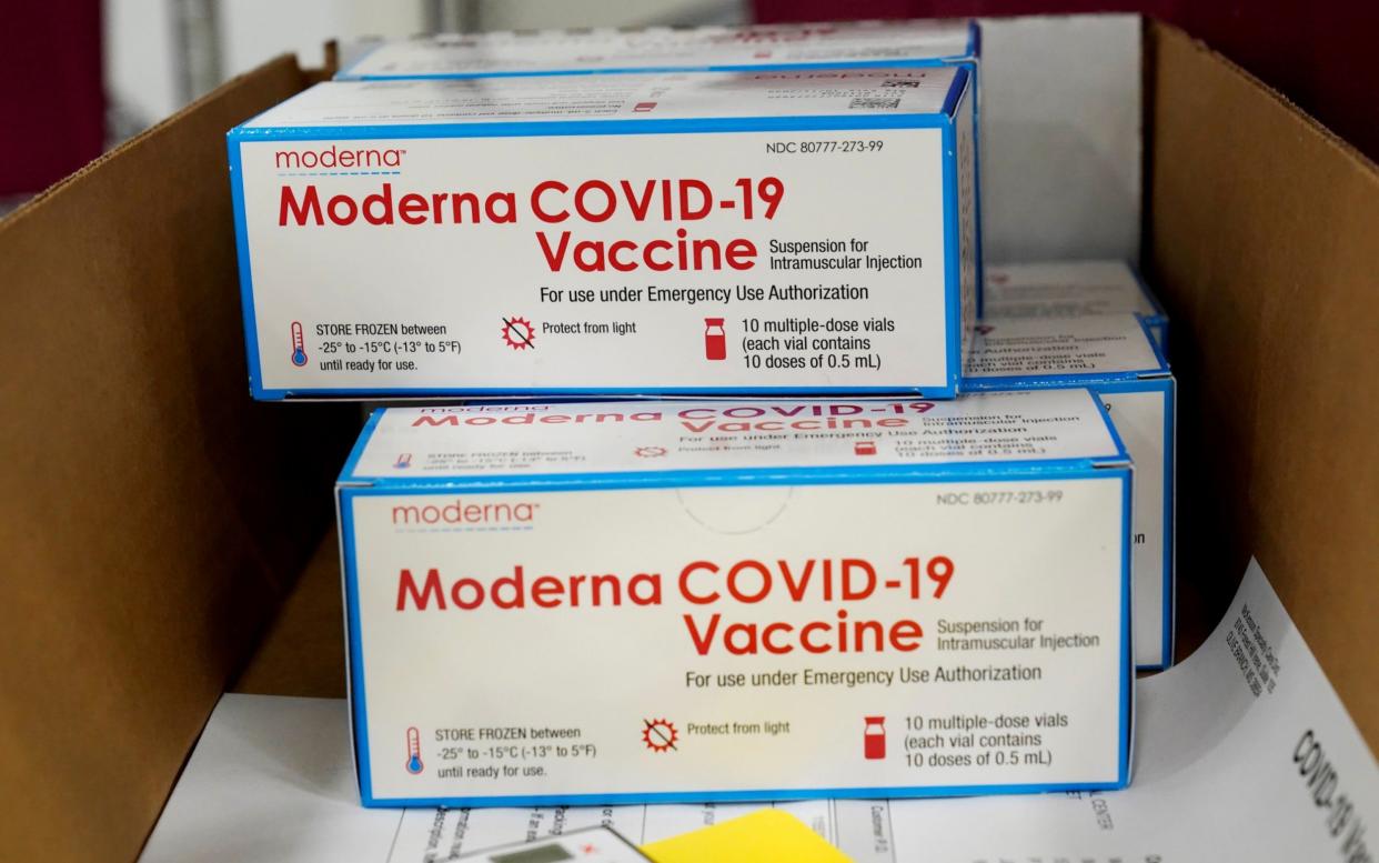 The Moderna vaccine is due to arrive in the UK in the spring - Paul Sancya/Reuters