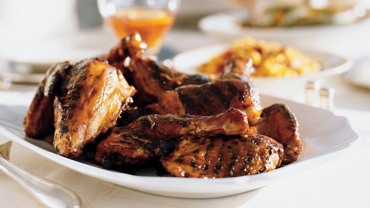 Grilled Chicken with Sweet Mustard Barbecue Sauce